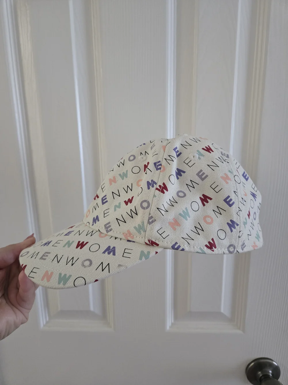 Madewell Cream Canvas Hat That Says 